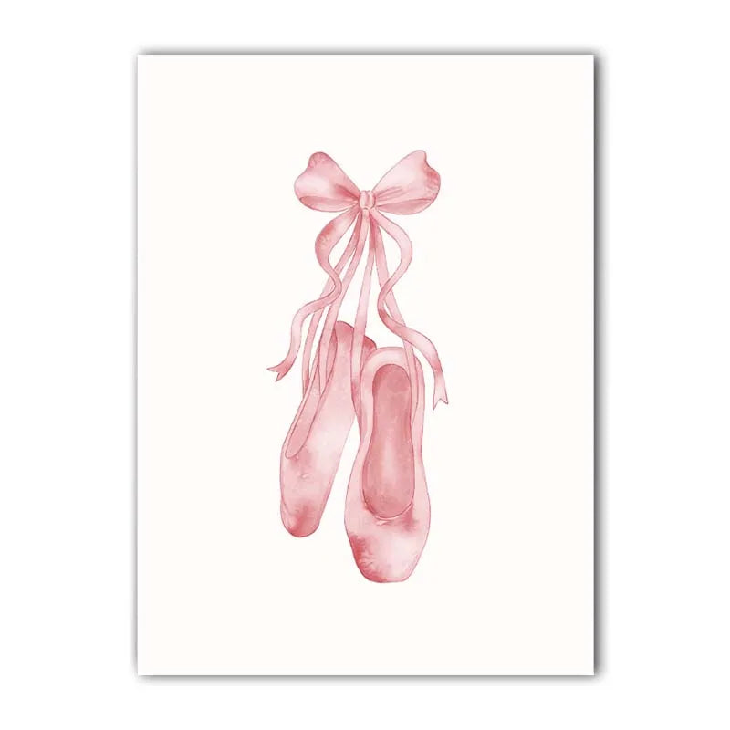 toile illustration danseuse ballet rose ruban cadre blanc chambre enfant