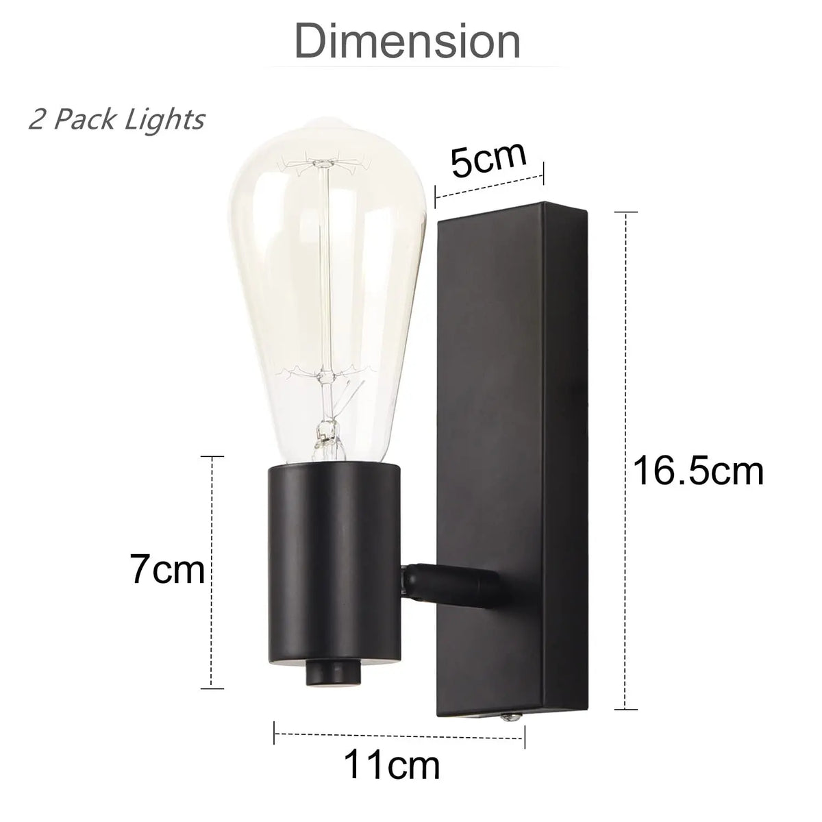 lampes murales vintage noires rotatives ampoules apparentes industrielle deux pièces
