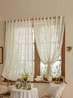rideau moderne fleurs transparent beige clair décoration polyester extérieure fenêtre plate