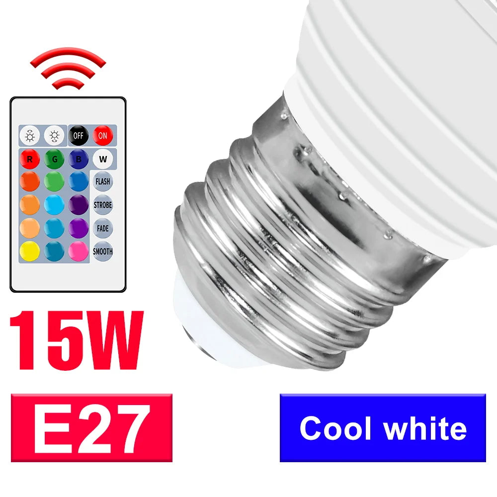 ampoules led 15w e27 e14 gu10 mr16 blanc froid chaud télécommande transparent milky modernes