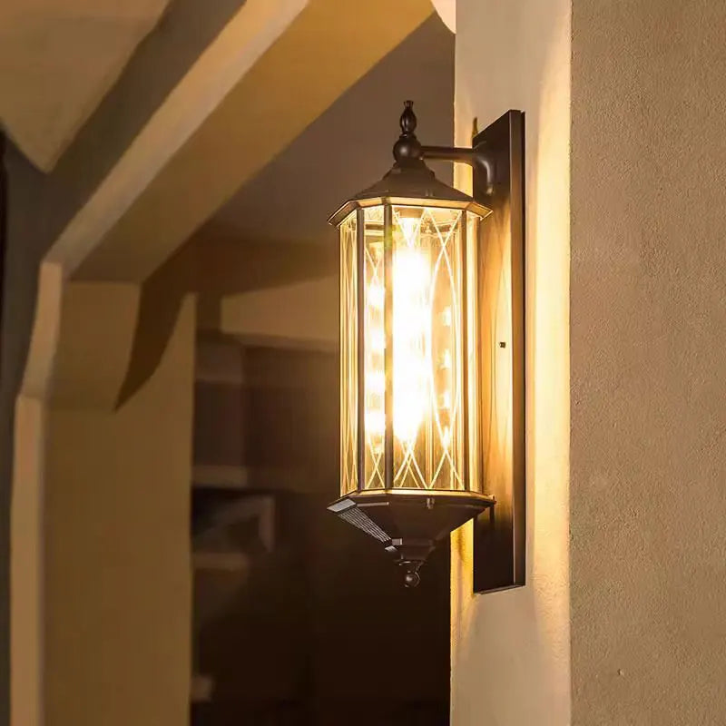 lampe murale marron foncé transparente classique géométrique sans ampouleextérieur intérieur chambre salle bain