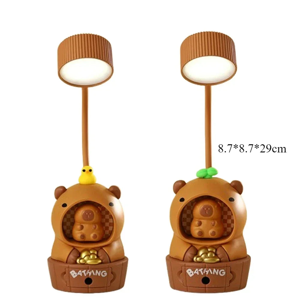 lampe table rechargeable usb moderne ours marron flexible verte étudiante chambre veilleuse ab
