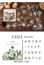 autocollants fleurs séchées multicolores vintage 40 pièces scrapbooking décoration semi transparentes