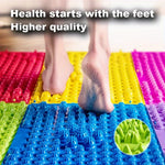 tapis massage pieds pointes bleu rouge jaune vert moderne relaxation acupuncturereflexologie