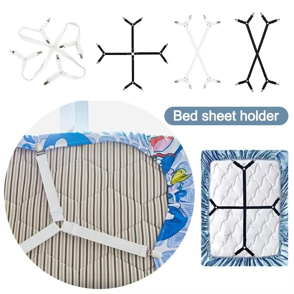 support drap lit noir blanc rayures horizontales perméable l'air fixations clips antidérapantes modernes variés