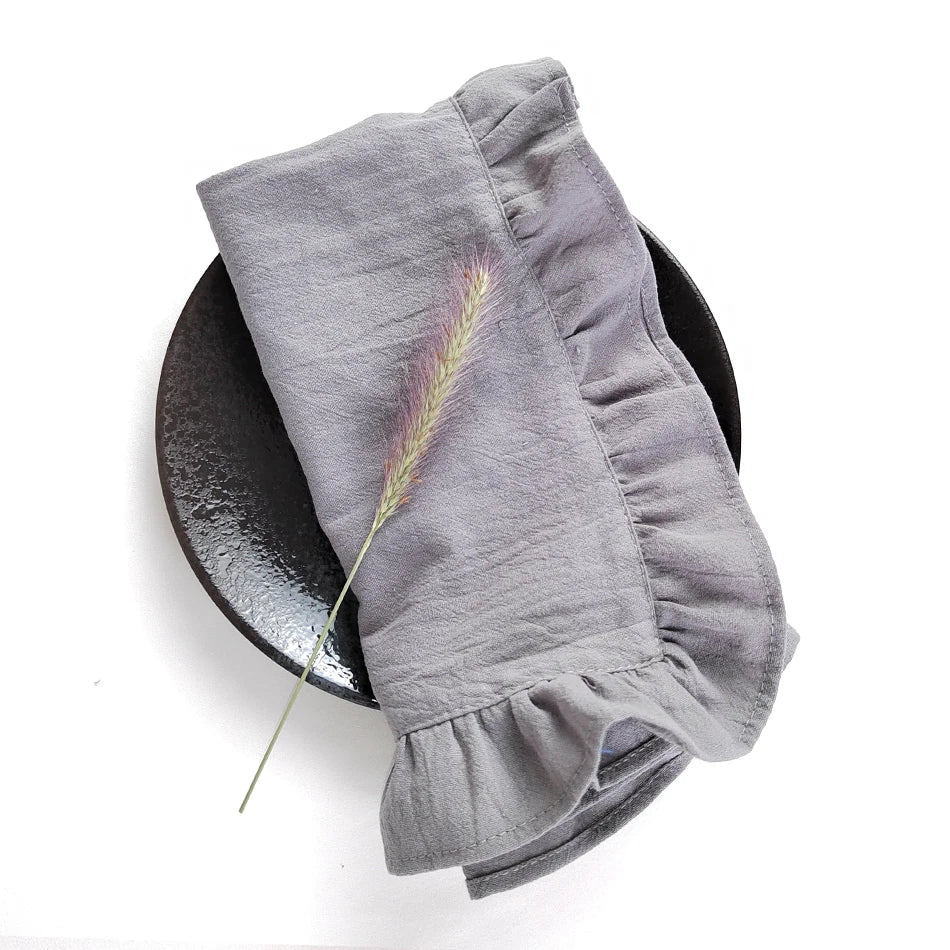serviettes table coton doux gris orange bleu rose beige vert modernes élégantes pack 4PCS