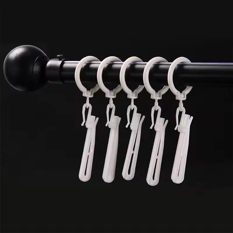 crochets rideau blancs opaques coton lisses modernes réglables pack 50pcs maison