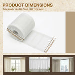 rideau moderne blanc dentelle semi transparent 10m longueur intérieure
