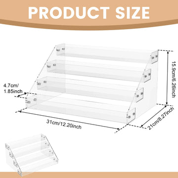 présentoir pyramidal acrylique transparent multi niveaux stockage figurines cosmétiques minimaliste
