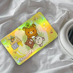 autocollants carte d'identité dessin animé rilakkuma chats motifs floraux multicolore résistants eau protection vinyl