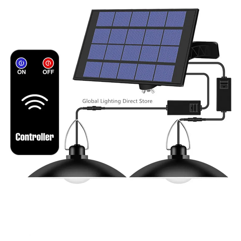 lampe solaire extérieure moderne étanche noir contrôleur télécommande fixations