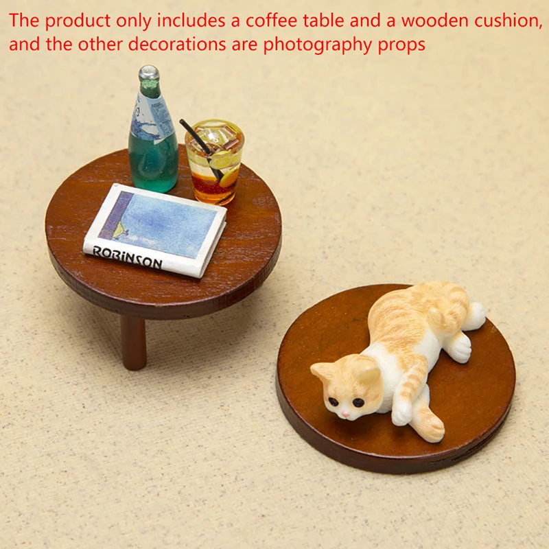 tables miniatures bois rustique chats miniature bouteille verre paille livreDecorationFantaisieScienceFiction
