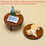 tables miniatures bois rustique chats miniature bouteille verre paille livreDecorationFantaisieScienceFiction