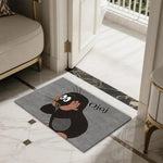tapis gris dessin animé souriant extérieur moderne halloween salon porte fond uni