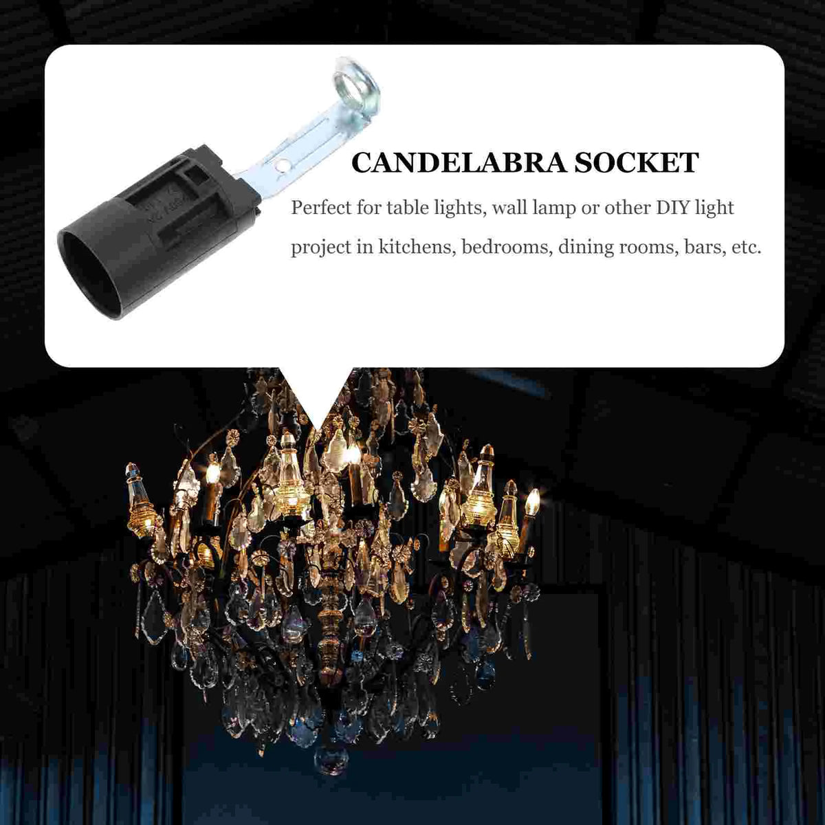 suspension lampe douille candelabra base blanc argenté noir industriel fixations métal plastique