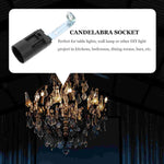 suspension lampe douille candelabra base blanc argenté noir industriel fixations métal plastique