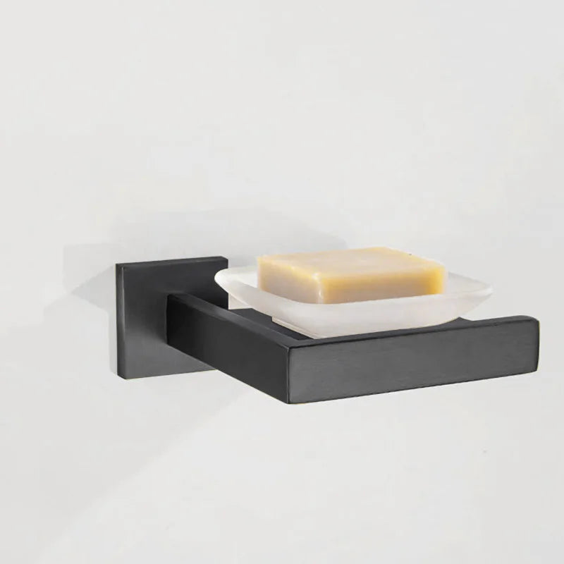accessoires salle bain gris étagère serviettes porte savon moderne minimaliste porte soucoupe porte sèche