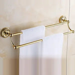 Accessoires salle bain ensemble doré classique porte serviettes rangement brosse dents poignée dorée serviette