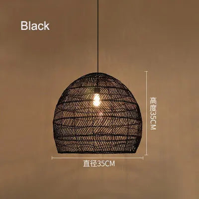 Lampe suspendue tressée bohème semi transparente salon chambre étude rustic asian