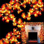 Guirlande LED batterie feuille érable pour maison