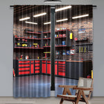 Détail du tissage tricoté du rideau étagère pour garage