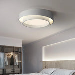 plafonnier led moderne minimaliste blanc gris rond lisse intérieur salon chambre