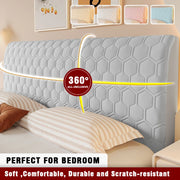 housse tête lit nid d'abeille capitonné gris beige rose blanc moderne minimaliste hexagonale rembourrée
