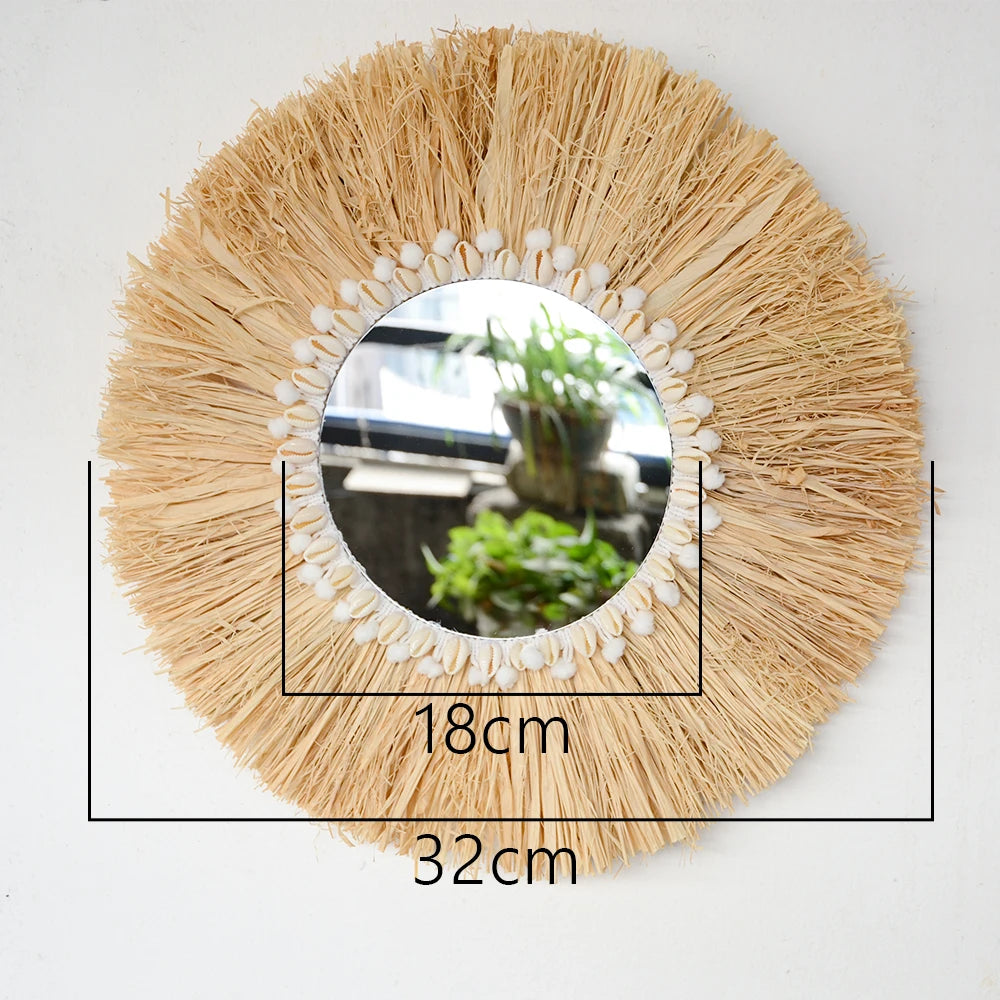 Miroir acrylique macramé pour chambre bohème