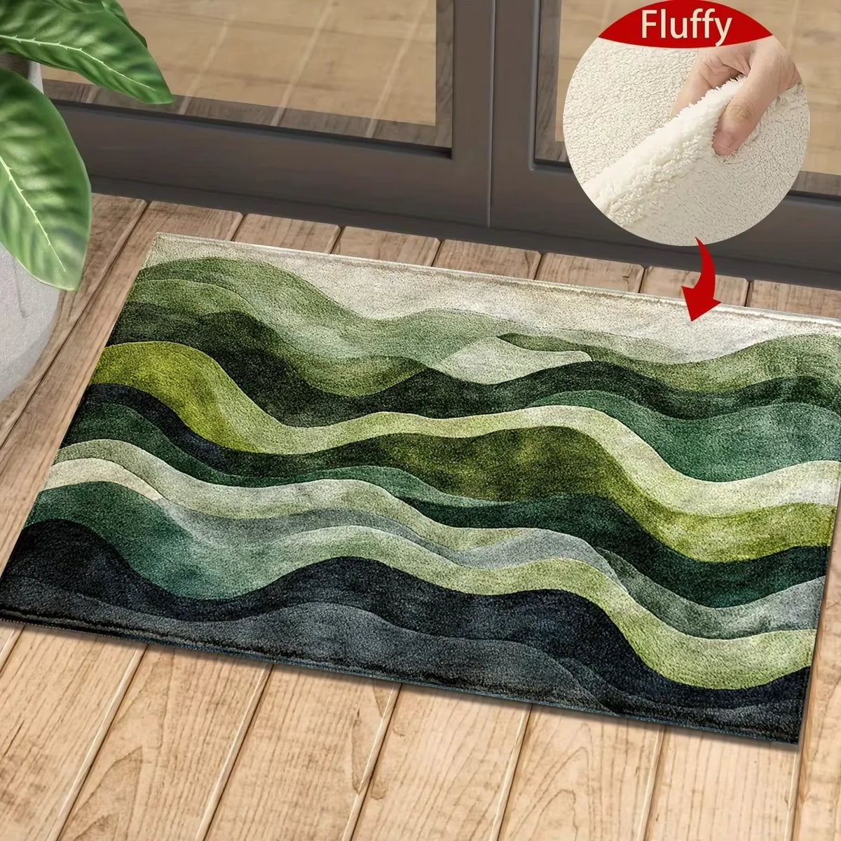 tapis sol flanelle antidérapant motif feuilles moderne salle bain salon