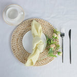 serviettes table réutilisables coton 40x40cm beige gris texture moderne rustique adhésif