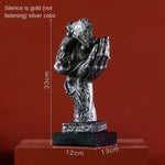 statuette or silencieux homme masqué moderne abstraite art classique hauteur 31cm largeur 11cm poids