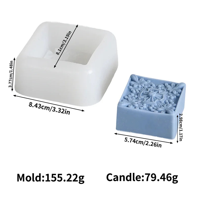 moules savon silicone motifs floraux vintage bleu clair blanc détaillés artisanauxDecorationChocolat