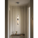 lampe suspendue pierre naturelle marbrée moderne salon chambre blanc noir gris tactile