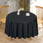 nappe table ronde satin blanc noir unie moderne opaquer 145cm 180cm 200cm 228cm