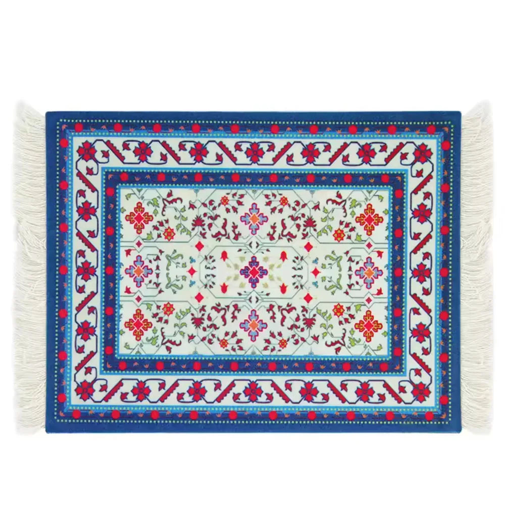 tapis sol persan motif floral classique franges décoration intérieur maison