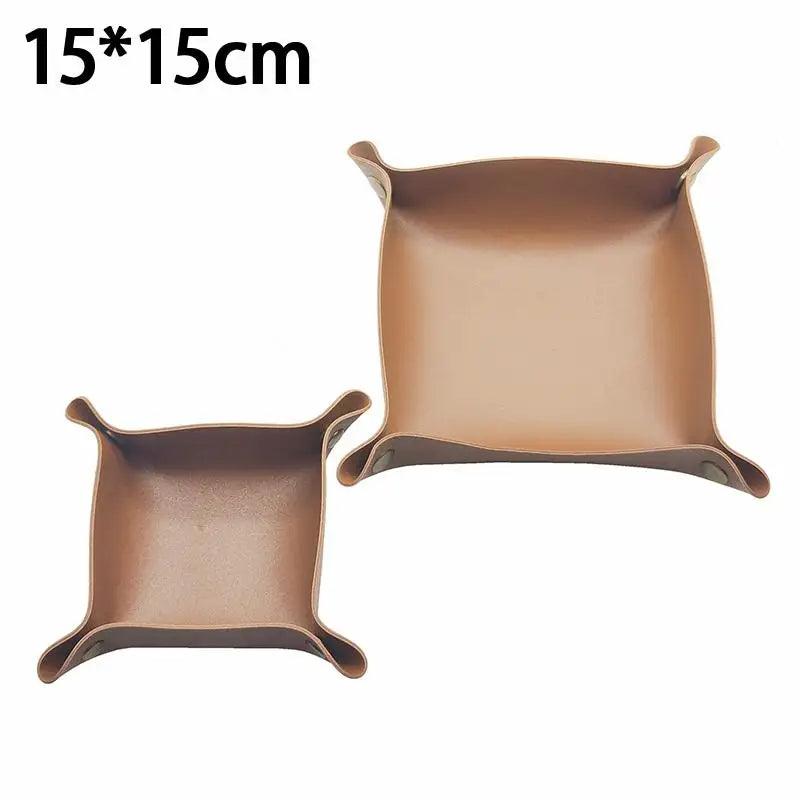 plateau rangement pliable simili cuir bleu marine moderne minimaliste vert marron rouge beige orange