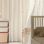 rideaux transparents colorés moderne pompons panneaux fenêtre chambre enfants