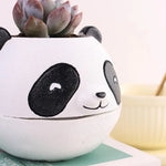 cache pot panda éléphant raton laveur blanc noir mignon cartoon succulente maison voyage