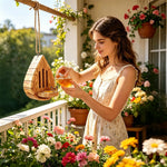 maison papillons bois naturel jardin balcon corde plateau nourriture simple fonctionnelextérieurhabitat