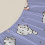 drap housse violet chatons mignons coeurs roses élastique lit moderne print