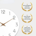 horloge murale bois blanc minimaliste aiguille quartz 305mm salon simple