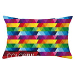 coussin rectangulaire géométrique multicolore décoration intérieure moderne polyester confortable 30x50cm fixations
