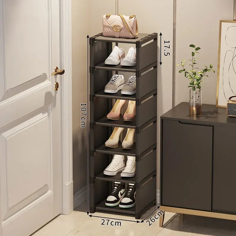 étagère chaussures moderne rangement noir blanc réutilisable simple fixations incluses