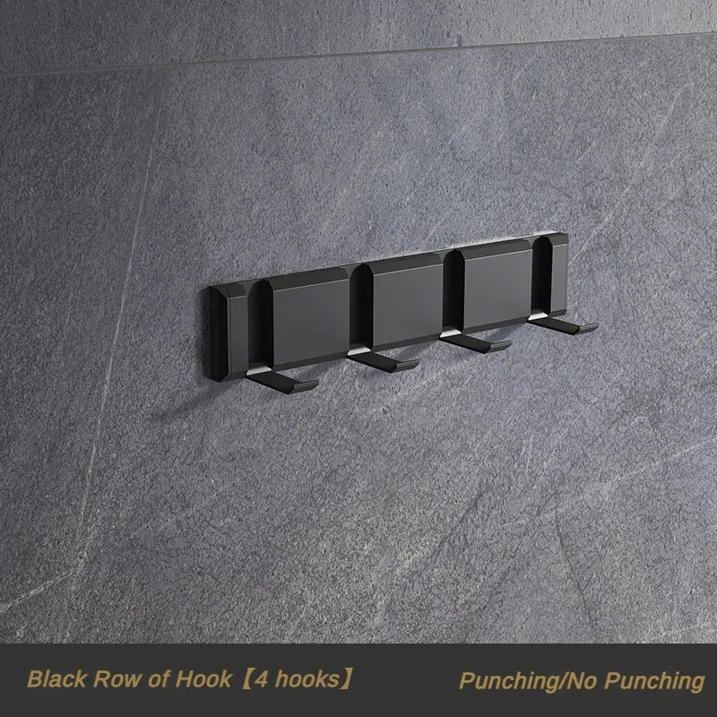 porte sacs vêtements moderne noir doré vis fixés élégants accessoires rangement mur pliant