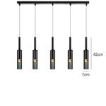 lumière suspendue moderne minimaliste métal noir gris doré abat jour translucide filament apparent/epl/pl