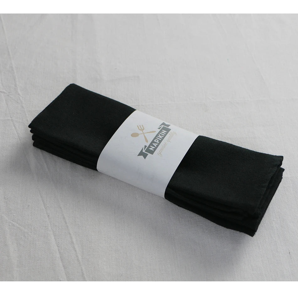 serviettes poly cotton unies 30x45cm classiques clips métalliques couleur rouge noir vert orange