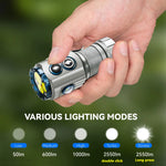 lampe poche tactique rechargeable led 2550lm clip aimant modes lumière intense
