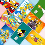 autocollants dessins animés simpsons fortnite cartes bancaires réutilisables imperméables pop art multicolores adultes femmes