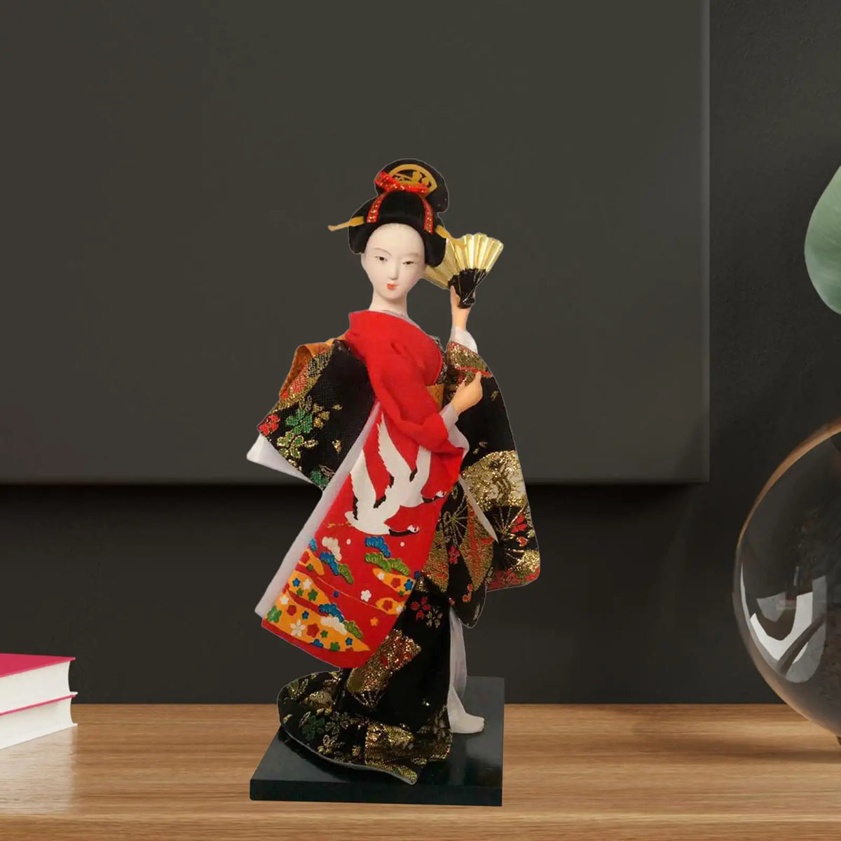 poupées geisha japonaises traditionnelles figurines ethniques résine décoratives accessoires traditionnels or broderies floraux