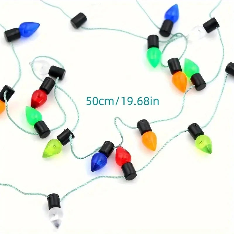 guirlande lumineuse 50cm led boules noel rouge vert bleu jaune clips noirs classique festive